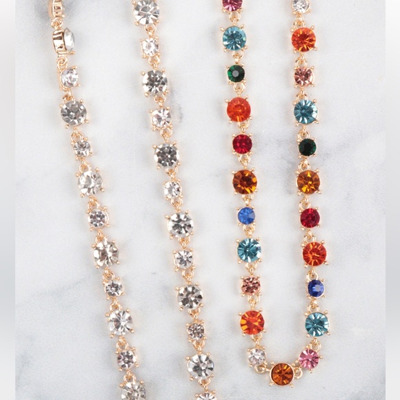 LUCKY RHINESTONES STATEMENT NECKLACE - MULTICOLOR - Picture 2 of 5